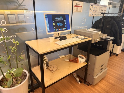 Easy Printer 셀프 출력대 설치 현장 — 다른 각도